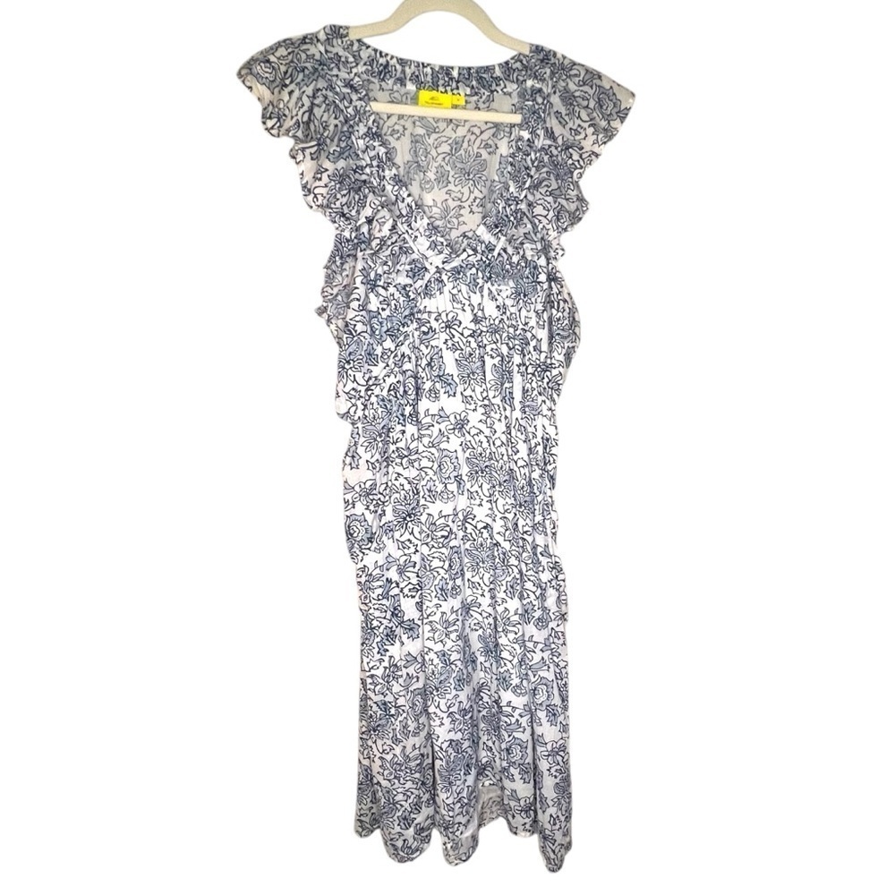 Roller Rabbit 100% Cotton Lined Flutter Sleeve Dress Size Medium